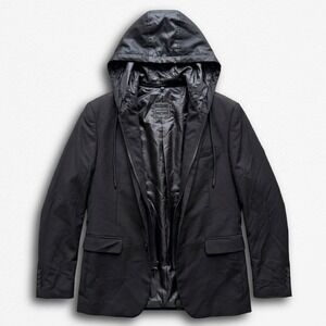 Baubax Mens Travel Blazer Jacket with Detachable Hoodie Black Size M